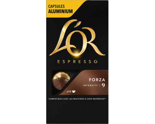 Кофе молотый в капсулах L’OR Espresso Forza натуральный жареный, 10кап, Франция, 10 кап